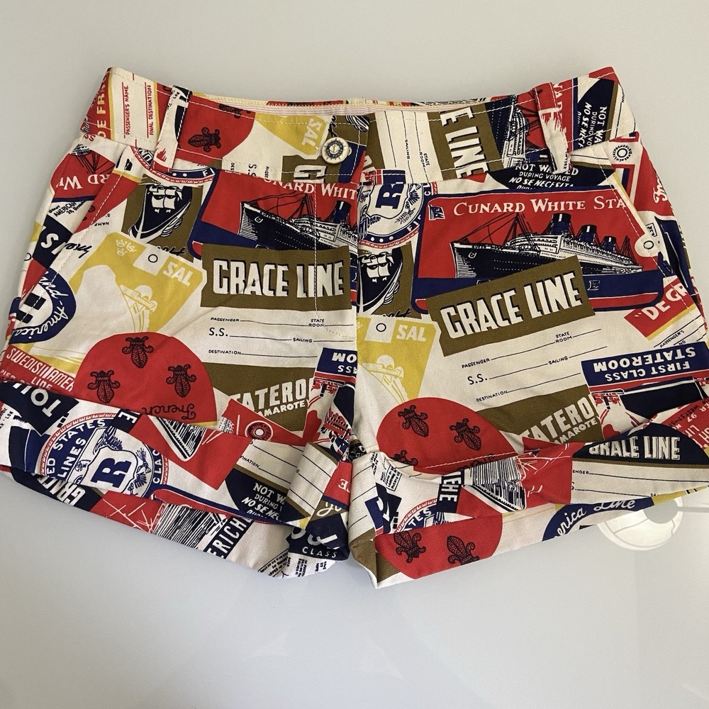 J Crew City Fit Cotton Cuffed Shorts Cruise/Ship Liners Travel SIZE 2‎ Women's